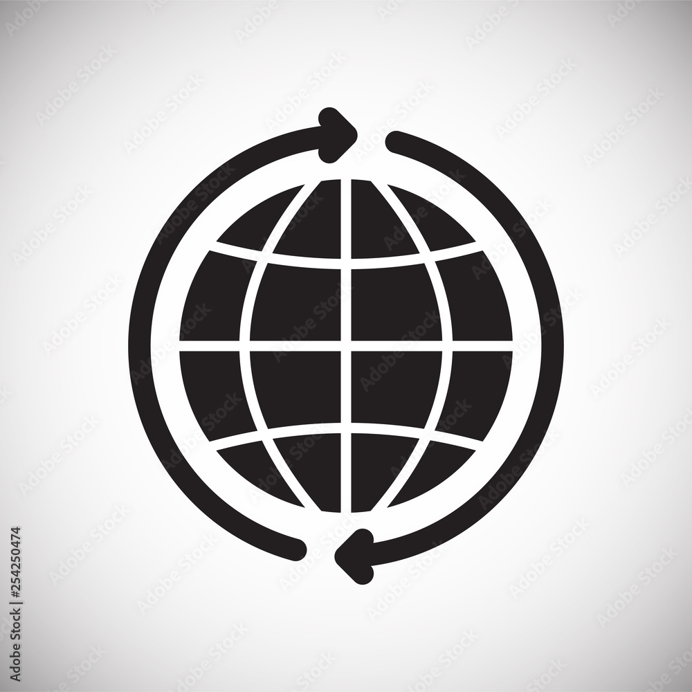 Poster globe related icon on background for graphic and web design. simple vector sign. internet concept sy