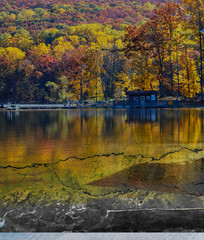 Golden Light Catotin State Park Maryland with concrete overlay