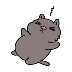 quirky hand drawn cartoon cat