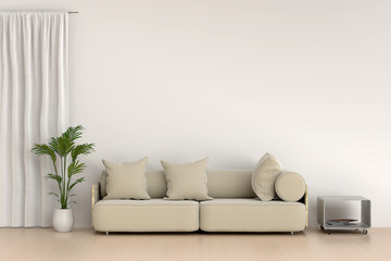 modern living room with sofa and furniture. Feeling relax time. Minimal style concept.