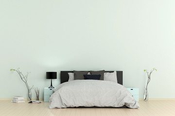 modern bed room with sofa and furniture. Feeling relax time. Minimal style concept.