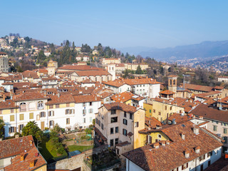 Fototapeta na wymiar north of Bergamo city with Church Sant Agata