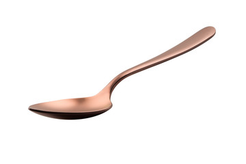 Spoon in satin copper isolated on white background