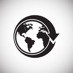 Globe related icon on background for graphic and web design. Simple vector sign. Internet concept symbol for website button or mobile app.