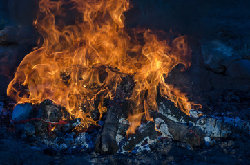 Campfire Night Close Up