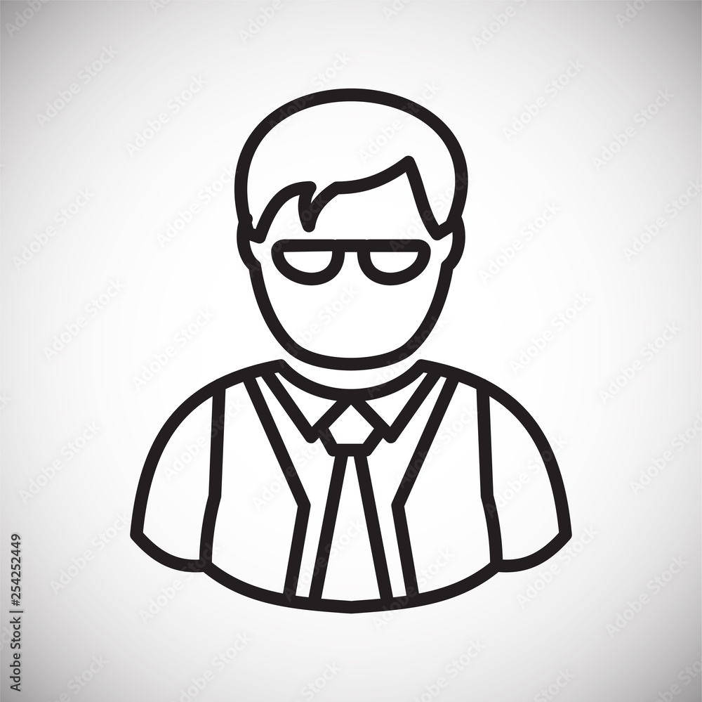 Poster person icon on background for graphic and web design. simple vector sign. internet concept symbol fo