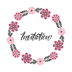 Vector illustration of a flowers with leaves. Floral frame. Greeting cards