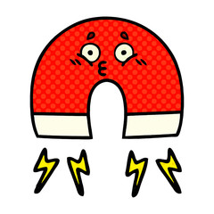 comic book style cartoon magnet