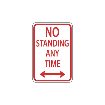 USA traffic road sign.do not stand and stop in this area. vector illustration