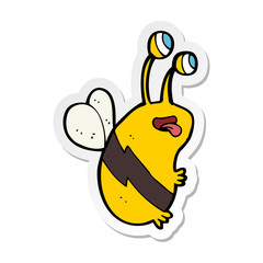 sticker of a cartoon funny bee