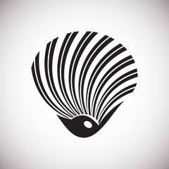 Sea Shell icon on white background for graphic and web design. Simple vector sign. Internet concept symbol for website button or mobile app. © Andre