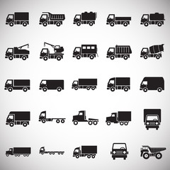 Truck icons set on white background for graphic and web design. Simple vector sign. Internet concept symbol for website button or mobile app.