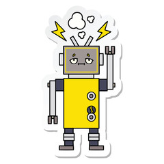 sticker of a cute cartoon robot