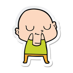 sticker of a cartoon bald man