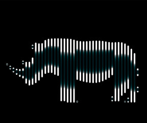 The linear illustration of a rhinoceros Logo