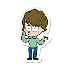 sticker of a cartoon woman