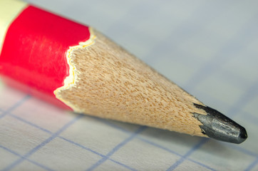 Pencil close-up on a sheet of paper