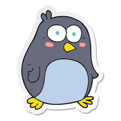 sticker of a cartoon penguin