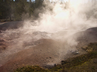 Fototapeta na wymiar a geyser in the rocky mountains