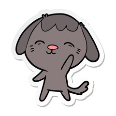 sticker of a happy cartoon dog
