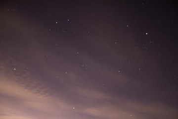 Starry sky out of focus