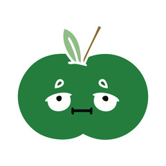 Obraz premium flat color retro cartoon juicy apple