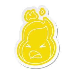 cartoon sticker kawaii cute fire flame