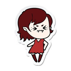 sticker of a annoyed cartoon vampire girl