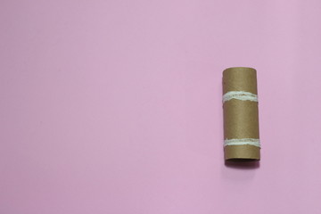 Toilet paper roll ran out. It's a metaphor about couples, business, half feelings and emptiness