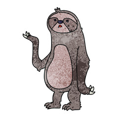 quirky hand drawn cartoon sloth