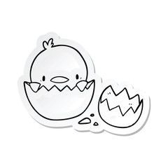 sticker of a cartoon chick