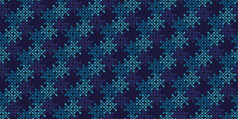 Vector geometric seamless pattern with simple cross shapes silhouettes