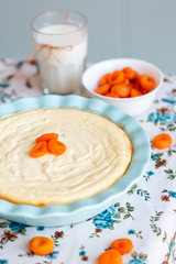 Cottage cheese casserole served. Healthy nutrition breakfast