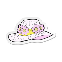 sticker of a cartoon summer hat