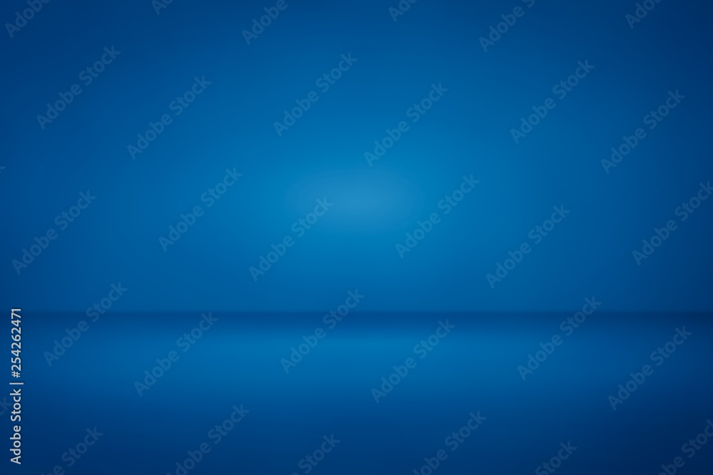 Aufkleber blue room studio light gradient background us for backdrop or logo or text composition for magazine 