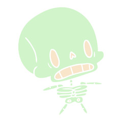 Obraz premium cartoon kawaii cute dead skeleton