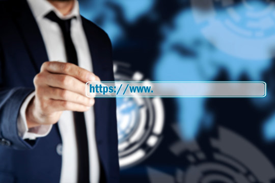 man hand https in screen