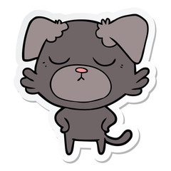sticker of a cute cartoon dog