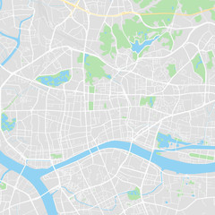 Downtown vector map of Guangzhou, China