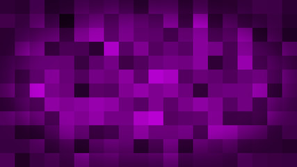 Purple motion abstract background colorful pixels flashing and switch. Animation background glowing of mosaic tiles. Moving technologic squares with shine light. Abstract Squares background