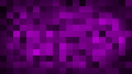 Purple motion abstract background colorful pixels flashing and switch. Animation background glowing of mosaic tiles. Moving technologic squares with shine light. Abstract Squares background