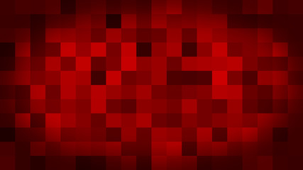 Fototapeta premium Red motion abstract background colorful pixels flashing and switch. Animation background glowing of mosaic tiles. Moving technologic squares with shine light. Abstract Red Squares background