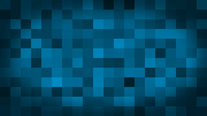 Blue motion abstract background colorful pixels flashing and switch. Animation background glowing of mosaic tiles. Moving technology squares with shine light. 