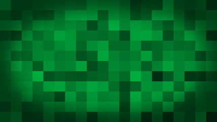 Fototapeta premium Green motion abstract background colorful pixels flashing and switch. Animation background glowing of mosaic tiles. Moving technologic squares with shine light. Abstract Red Squares background