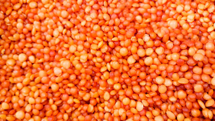 Background of red lentils. Lentils great source of vitamins.