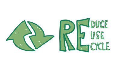 Reduce Reuse Recycle concept. Vector design.