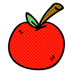 quirky comic book style cartoon apple