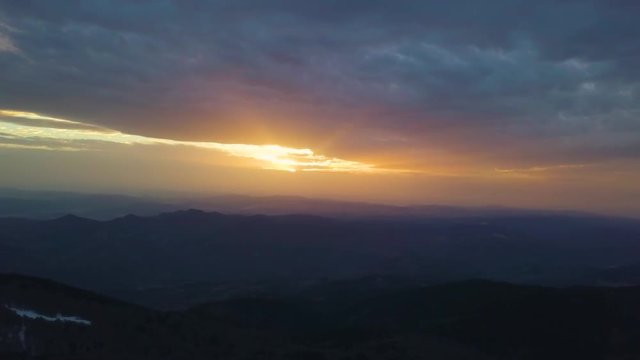 drone pull back shot, slow motion, golden hour, sunset time, about evening, in darkness, in Turkey