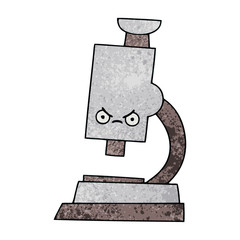 retro grunge texture cartoon microscope