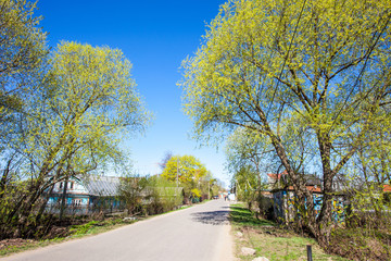 Spring in the Russian village. Landscape
